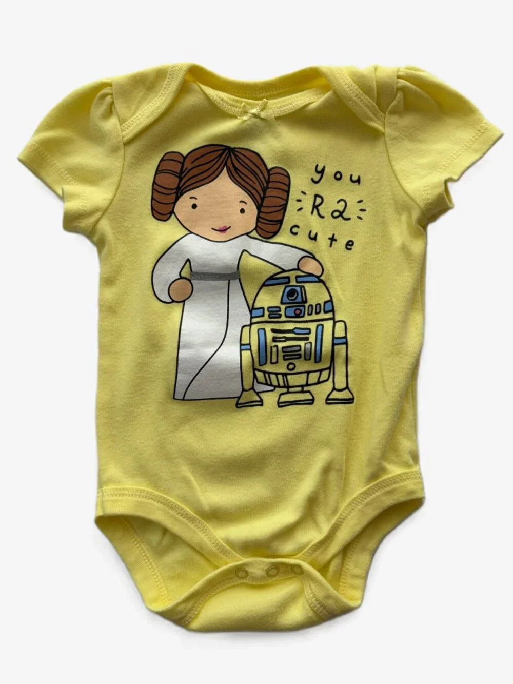 Star Wars Baby Girl Bodysuits 3-6 Months Set of 4 Grogu Leia R2-D2 Yoda Disney